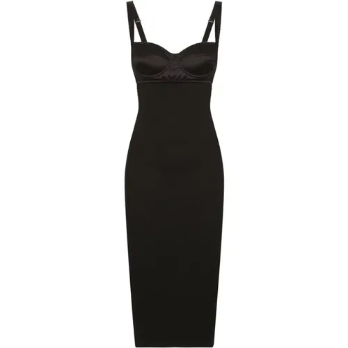 Schwarze Kleider für Frauen,Schwarzes Bustier-Kleid mit offenem Rücken - Dolce & Gabbana - Modalova