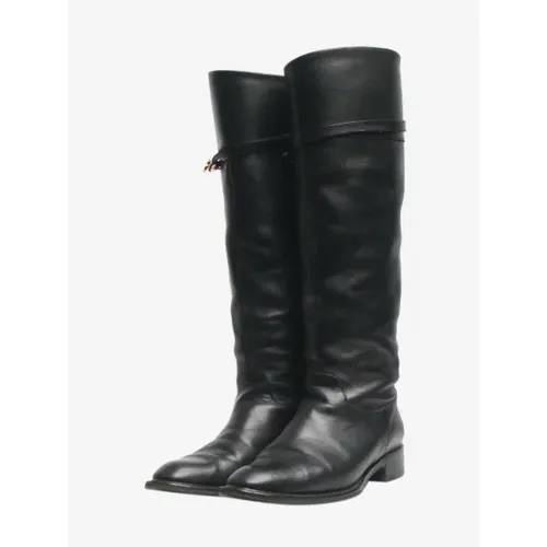 Pre-owned Leather boots , female, Sizes: 5 1/2 UK - Salvatore Ferragamo Pre-owned - Modalova