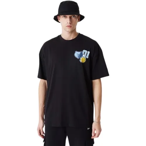 Schwarzes Grizzlees Arch Wrdmrk Tee , Herren, Größe: S - new era - Modalova