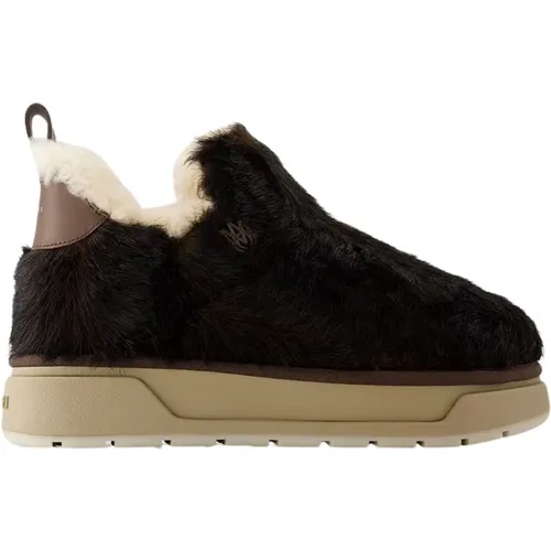 Faux Fur Malibu Ankle Boots - Leather - , male, Sizes: 6 UK - Amiri - Modalova