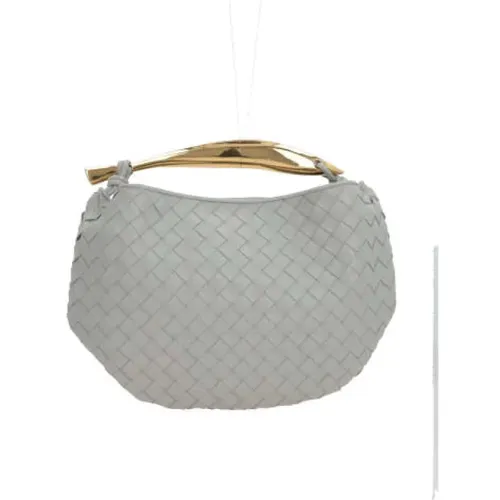 Light Grey Intrecciato Leather Handbag with Antique Gold Hardware , female, Sizes: ONE SIZE - Bottega Veneta - Modalova