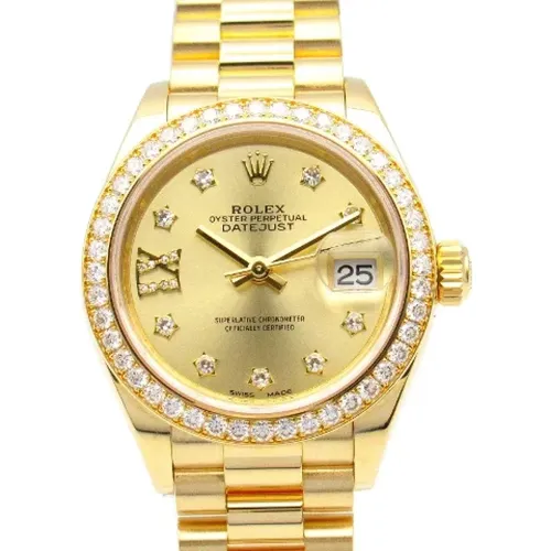 Pre-owned Gold watches , female, Sizes: ONE SIZE - Rolex Vintage - Modalova