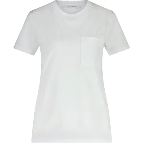 Stylish Embroidered Chest Pocket T-Shirt , female, Sizes: XS - Max Mara - Modalova