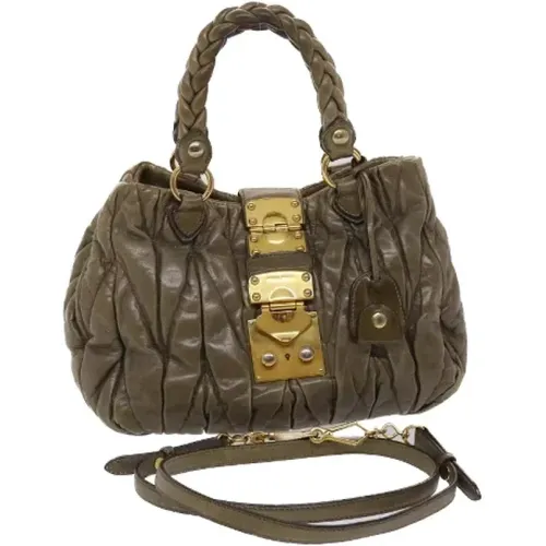 Leather Shoulder Bag , female, Sizes: ONE SIZE - Miu Miu Pre-owned - Modalova