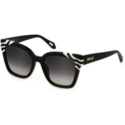 Black White Temple Smoke Gradient Sunglasses , unisex, Sizes: 54 MM - Just Cavalli - Modalova