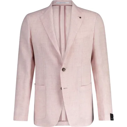 Elegant Reversible Linen Blazer , male, Sizes: M - Tagliatore - Modalova