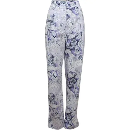 Tattoo Print Loose Fit Hose , Damen, Größe: M - BAUM UND PFERDGARTEN - Modalova