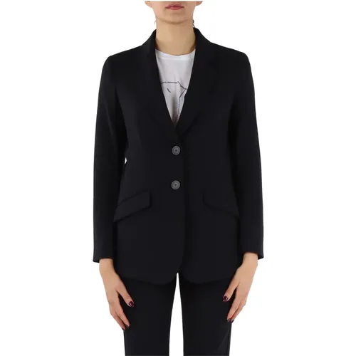 Virgin Wool Jacket with Revers Collar , female, Sizes: S, M, XS, L - Emporio Armani - Modalova
