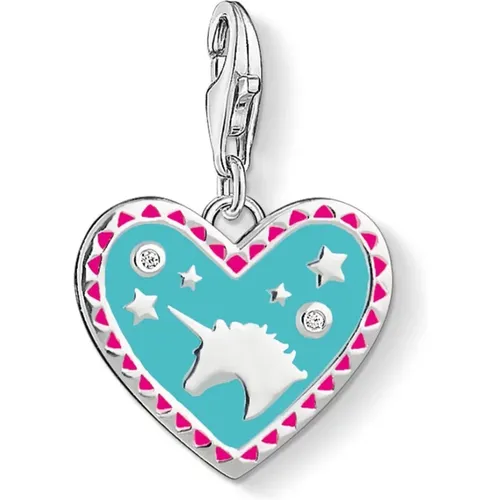 Unicorn Heart Charm , female, Sizes: ONE SIZE - Thomas Sabo - Modalova