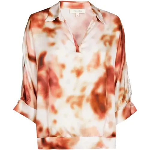 Rosa Tie Dye Blusen Tunika , Damen, Größe: S - Marie Méro - Modalova