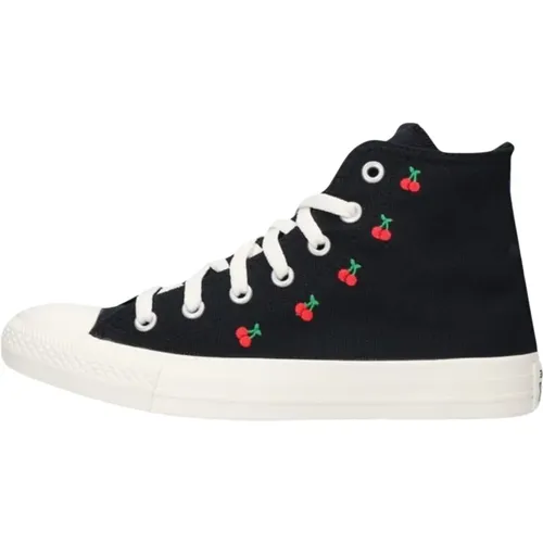 Schwarze hohe Sneakers Kirsche , Damen, Größe: 36 1/2 EU - Converse - Modalova