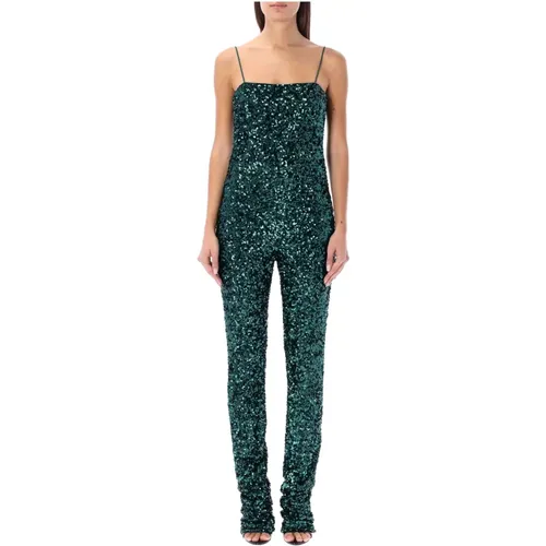 Teal Sequins Bodysuit , female, Sizes: S - Rotate Birger Christensen - Modalova