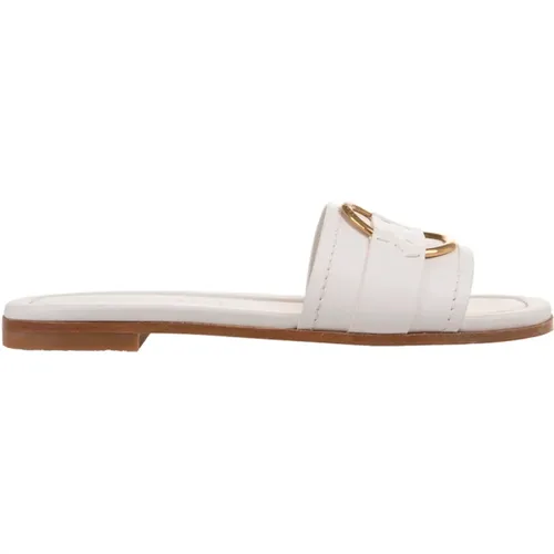 Leather Slides Bell Style , female, Sizes: 5 UK, 3 UK, 8 UK - Moncler - Modalova