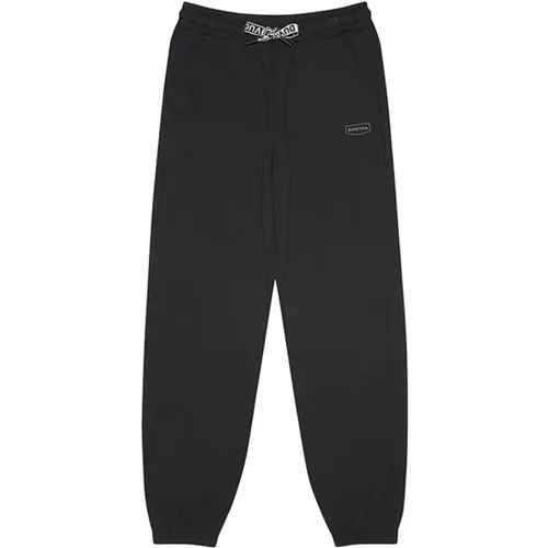 Schwarze Joggerhose mit Großem Logo , Damen, Größe: L - duvetica - Modalova