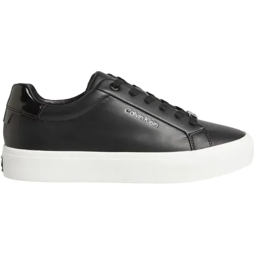 Schwarze Schnürschuhe mit niedrigem Schaft , Damen, Größe: 39 EU - Calvin Klein - Modalova