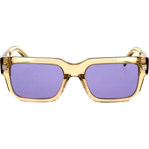 Geometric Sunglasses with Transparent Frame and Purple Lenses , male, Sizes: 53 MM - Givenchy - Modalova