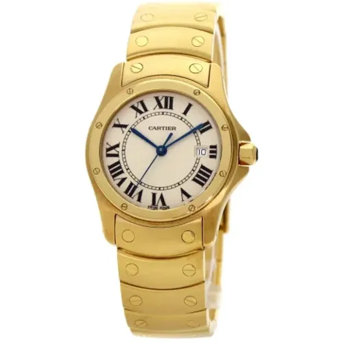 Pre-owned Gold watches , male, Sizes: ONE SIZE - Cartier Vintage - Modalova