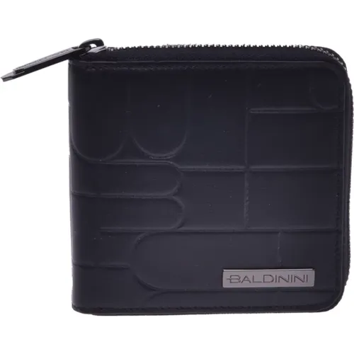 Wallet in quilted leather with zip and monogram - Baldinini - Modalova