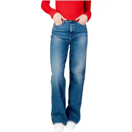 Blaue Damenjeans mit Reißverschluss und Knopf , Damen, Größe: W27 L32 - Tommy Hilfiger - Modalova