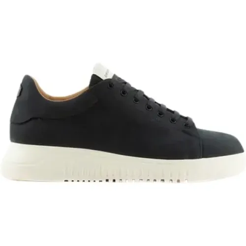 Navy Sneaker , male, Sizes: 7 UK, 9 UK, 10 UK, 6 UK, 11 UK - Emporio Armani - Modalova