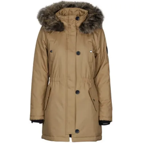 Winter Pelz Parka Braun Frauen , Damen, Größe: S - Only - Modalova