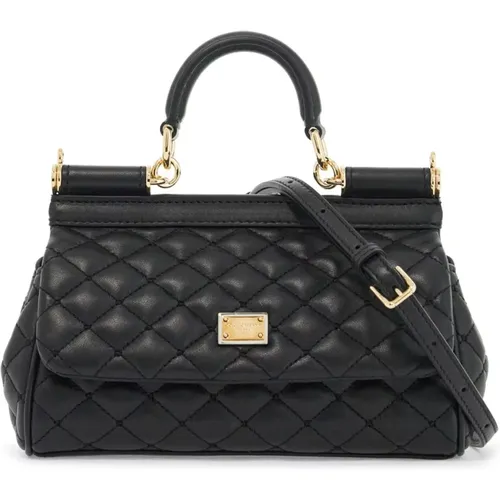 Quilted Nappa Leather Handbag , female, Sizes: ONE SIZE - Dolce & Gabbana - Modalova