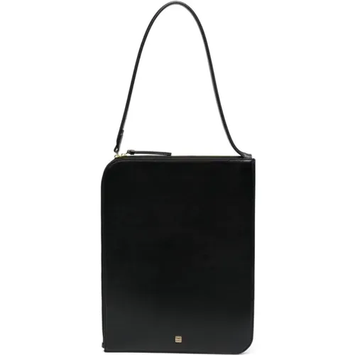 Leather Shoulder Bag with Gold Hardware , female, Sizes: ONE SIZE - TotêMe - Modalova