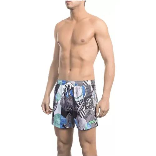 Swim Shorts with All-over Print , male, Sizes: L, XL, S, M, 2XL - Bikkembergs - Modalova