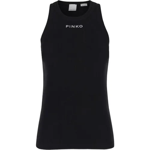 Schwarzes Tanktop Distinto Stil , Damen, Größe: M - pinko - Modalova