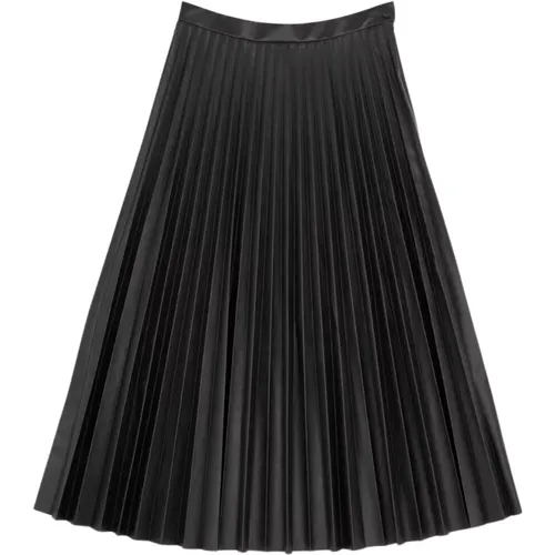 Midi Skirt with Pleated Design , female, Sizes: XS, S - MM6 Maison Margiela - Modalova