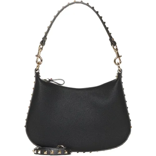 Rockstud Leather Hobo Bag , female, Sizes: ONE SIZE - Valentino Garavani - Modalova
