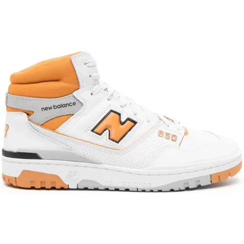 Weiß/Orange High-Top Sneakers , Herren, Größe: 45 EU - New Balance - Modalova