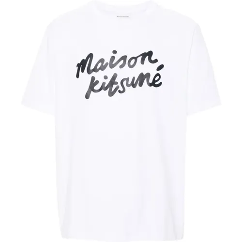 Weiße T-Shirts und Polos , Herren, Größe: S - Maison Kitsuné - Modalova