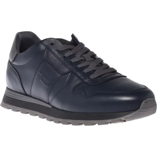 Trainers in dark leather and tumbled leather , Herren, Größe: 40 EU - Baldinini - Modalova