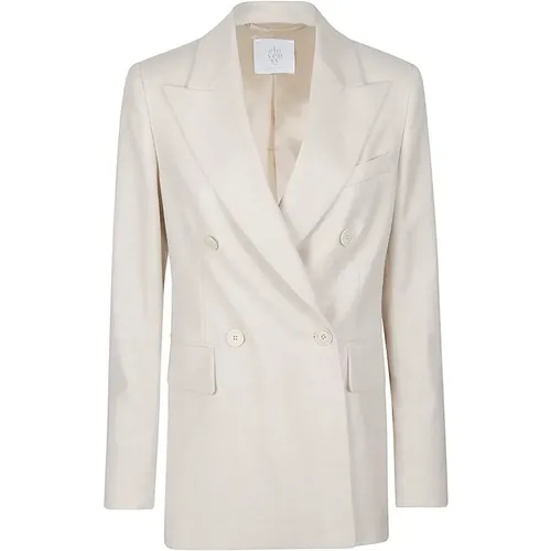 Double-Breasted Wool Blend Lurex Jacket , female, Sizes: M, XS, S, L, XL, 2XS - Eleventy - Modalova