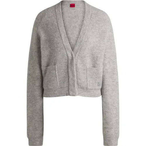 Entspannte V-Ausschnitt Strickjacke - Hugo Boss - Modalova