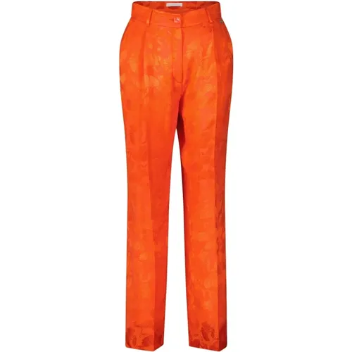 Colorful Jacquard Pants with Pleats , female, Sizes: L, XS, XL, M, S - Rich & Royal - Modalova