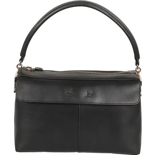 Leather Boston Shoulder Bag , female, Sizes: ONE SIZE - TOD'S - Modalova
