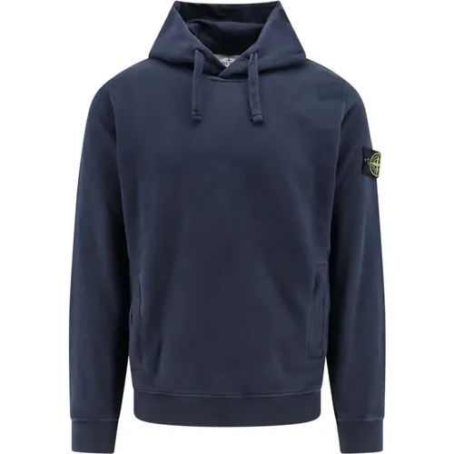 Sweatshirt Hooded Ribbed Cotton , male, Sizes: L, XL, M, 2XL - Stone Island - Modalova