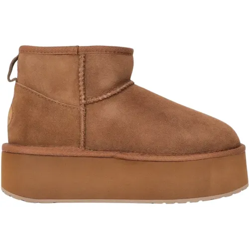 Beige Stiefeletten Zeitgemäßer Stil , Damen, Größe: 36 EU - EMU - Modalova