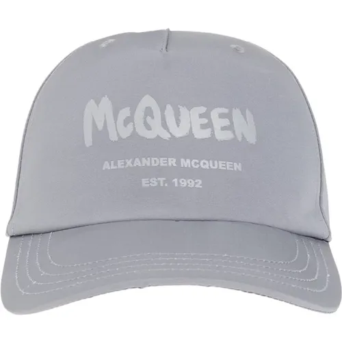 Logo Print Grey Baseball Cap , male, Sizes: L - alexander mcqueen - Modalova