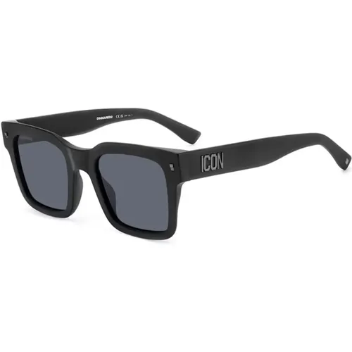 Matte Schwarze Sonnenbrille mit Grauen Gläsern - Dsquared2 - Modalova