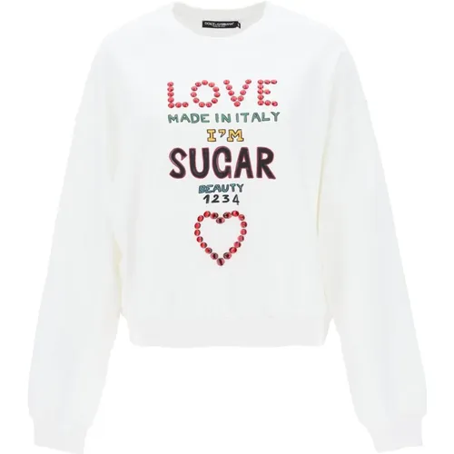 Oversized Sweatshirt mit Buchstaben-Print - Dolce & Gabbana - Modalova