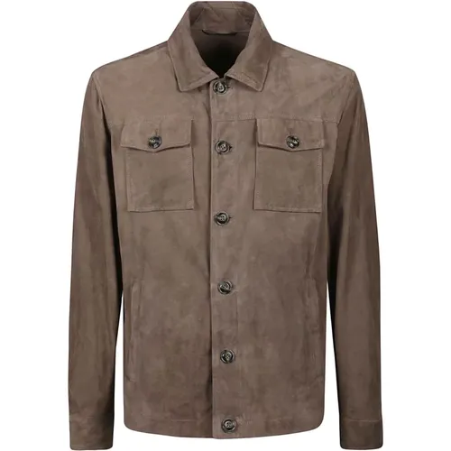 Leather Jacket , male, Sizes: XL - Barba Napoli - Modalova