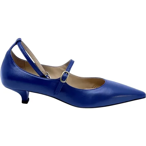 Blaue Nappaleder Spitze Flats , Damen, Größe: 39 EU - Prosperine - Modalova