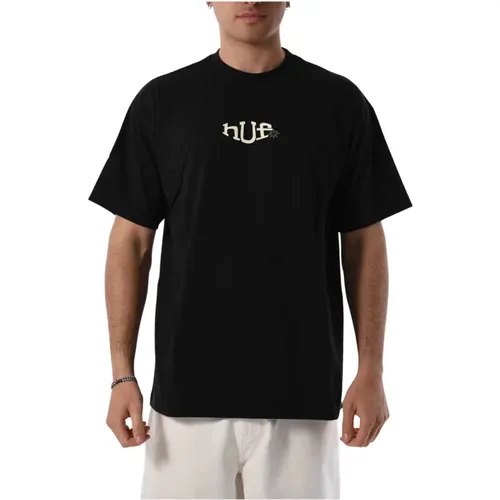 Baumwoll T-Shirt mit Front- und Rückendruck , Herren, Größe: XL - HUF - Modalova