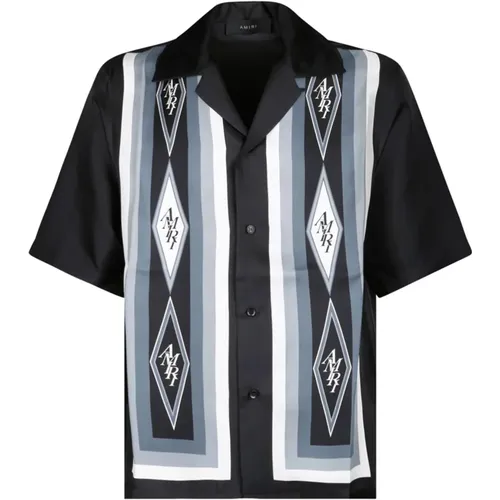 Diamond Bowling Shirt with Geometric Pattern , male, Sizes: L - Amiri - Modalova