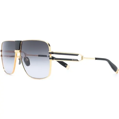 Gold Sunglasses, versatile and stylish , unisex, Sizes: 60 MM - Balmain - Modalova