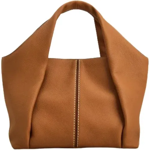 Braune Shoppingtasche mit Doppelgriffen - TOD'S - Modalova