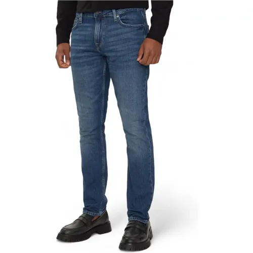 Blaue Baumwollmischung Jeans mit Reißverschluss , Herren, Größe: W33 - Guess - Modalova